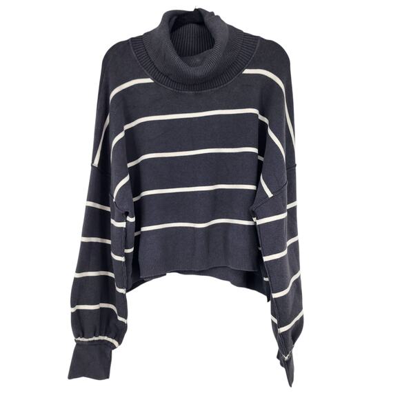 Free People Sweaters - Free People Paulie Striped Turtleneck Long Sleeve Sweater Top Size Large